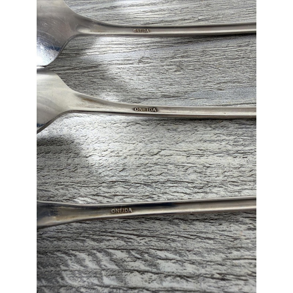 Oneida Chatelaine Set Of 4 Iced Tea Spoons Stainless Flatware Vintage 7.5" Long - Picture 7 of 9